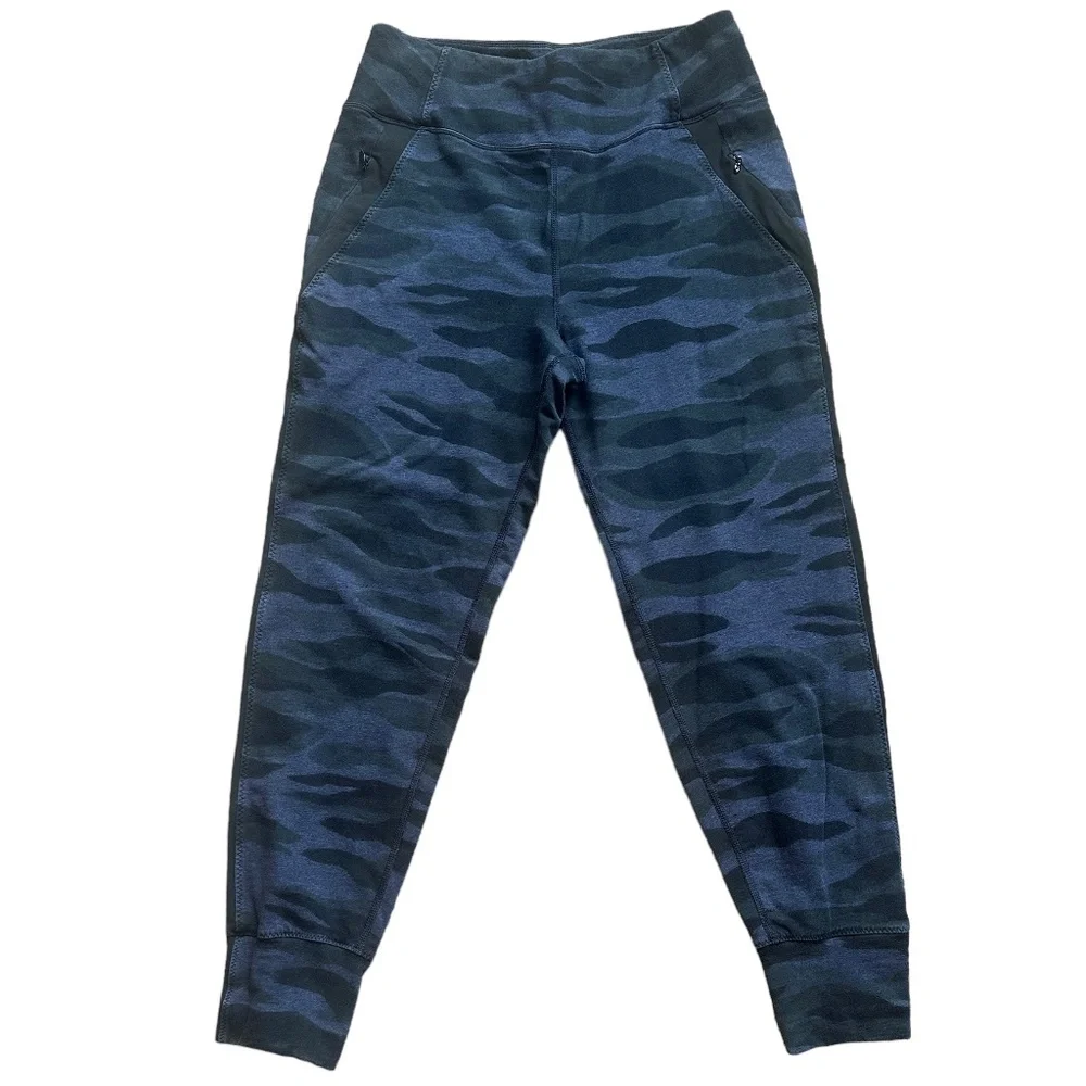 Lululemon Bolt Mini Coast Camo Heathered Deep Navy Black / Black Sweatpants Sz 8